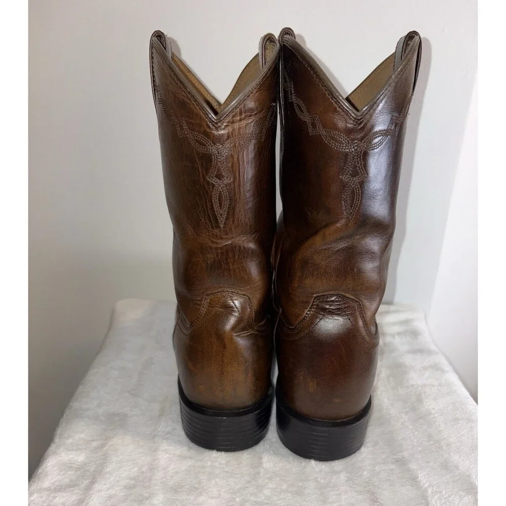 Ariat Men's 12 EE Heritage Roper Western Boots Round Toe, Distressed Brown